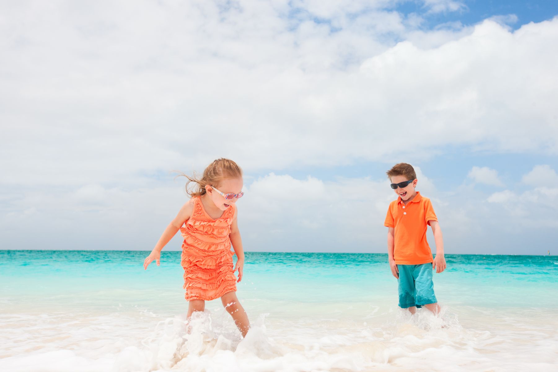 kids on beach while staying in Fort Walton Beach rental